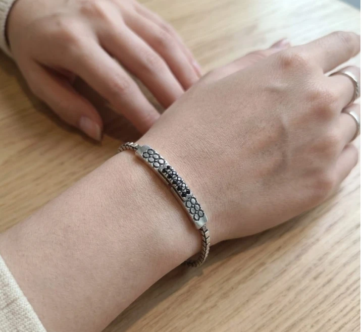 Rhodium polish braclate